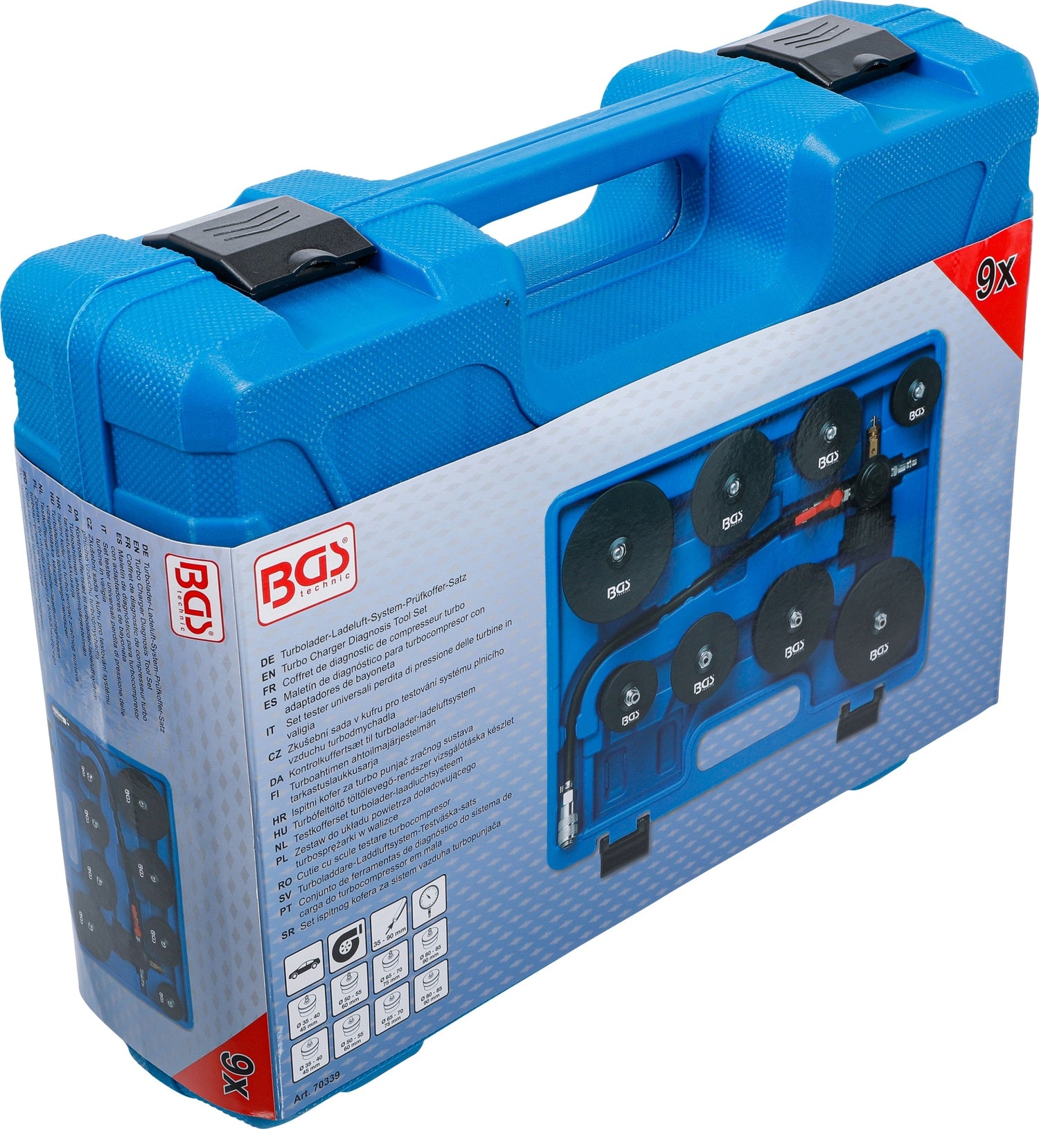 BGS 70339 Prüfkoffer für Turbolader Ladeluft System 9 teilig