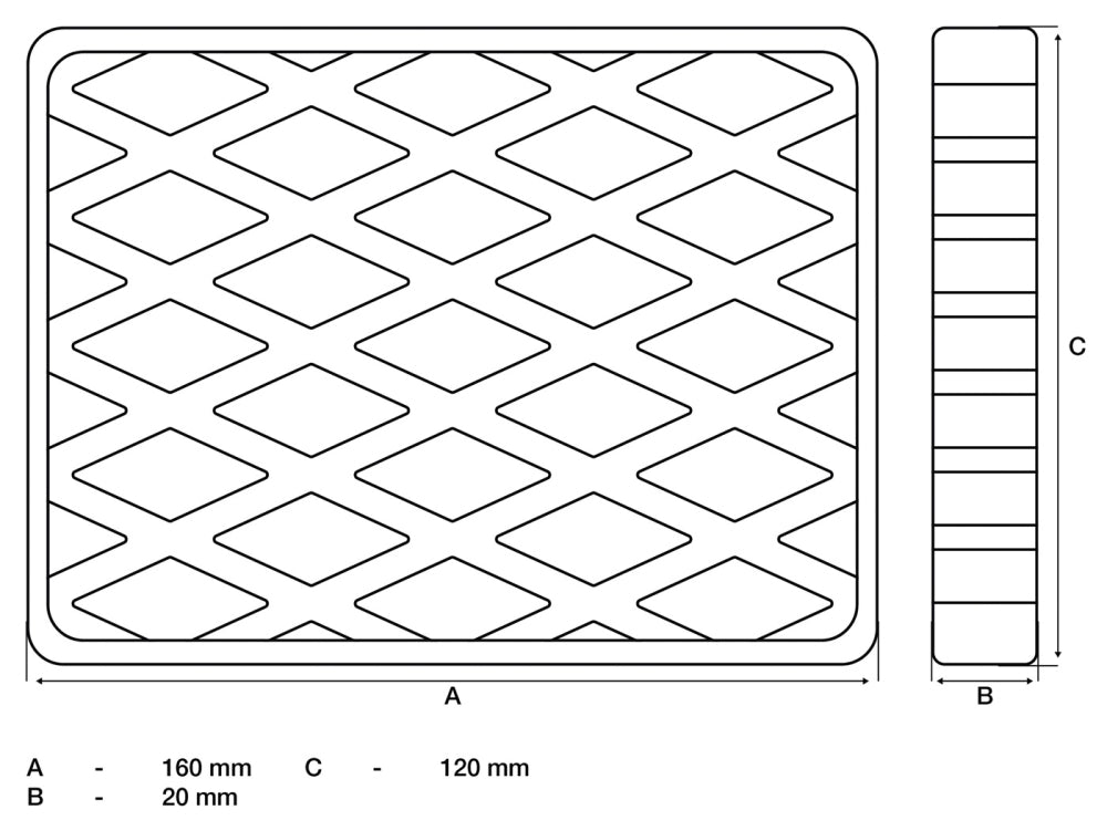 BGS 7036 Gummiauflage für Hebebühnen 160mm x 120mm x 20mm