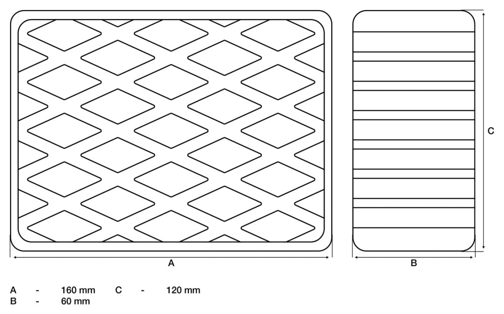 BGS 7038 Gummiauflage für Hebebühnen 160mm x 120mm x 60mm