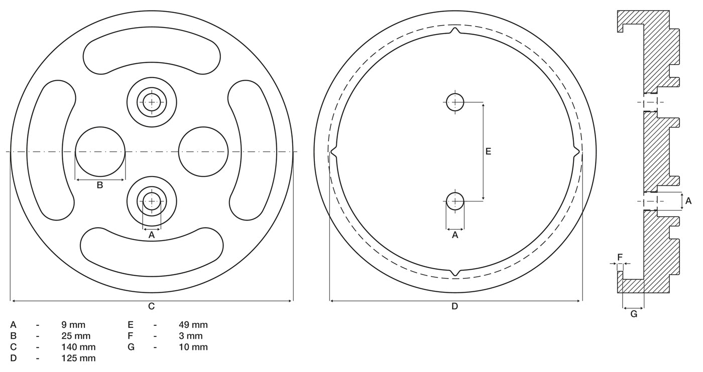 BGS 7048 Gummiteller für Hebebühnen Ø140mm Höhe 30mm EPDM Gummi