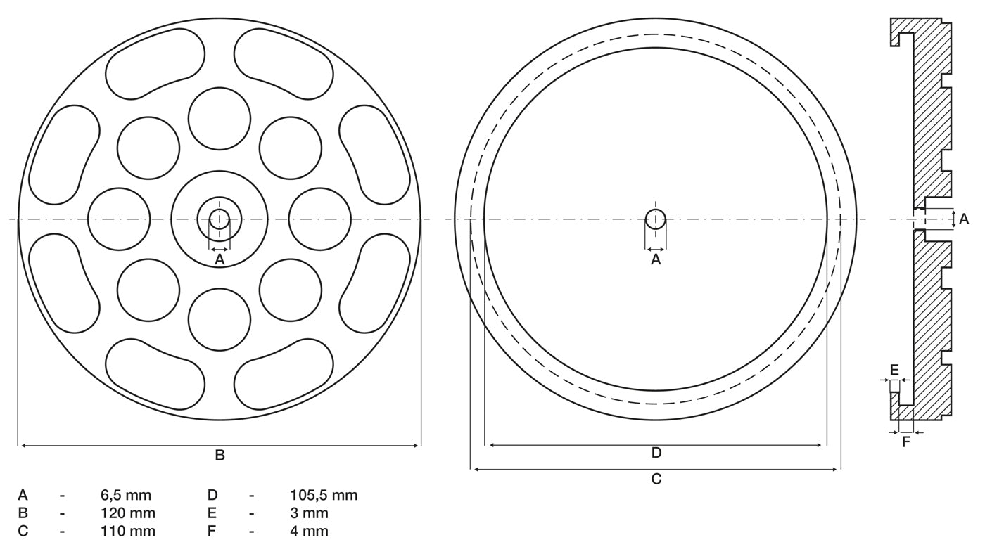 BGS 7051 Gummiteller für Hebebühnen Ø120mm Höhe 19mm EPDM Gummi + Stahlplatte