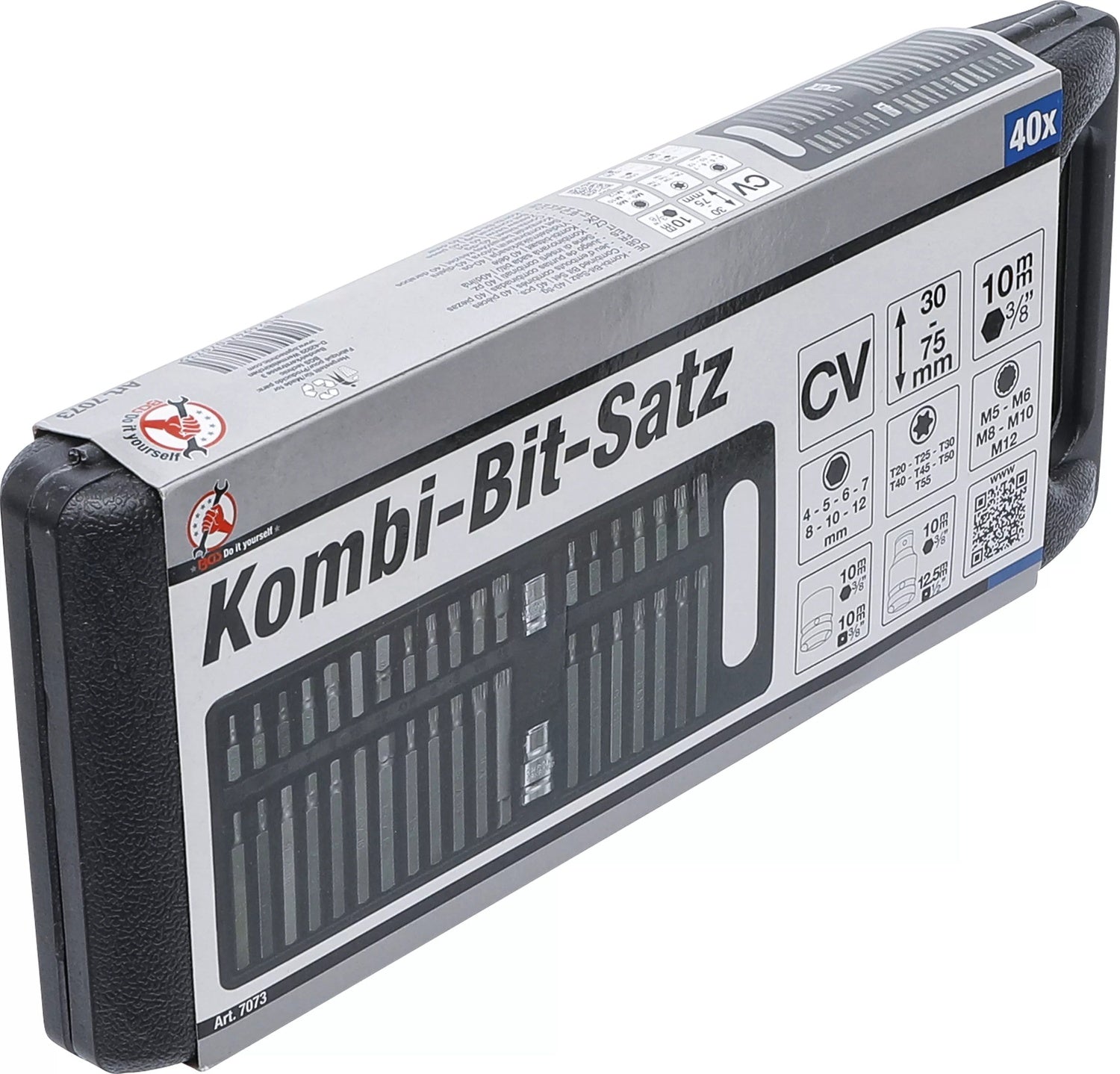 BGS DIY 7073 Bitsatz Vielzahn (XZN) T-Profil (Torx) und Innensechskant Bits 40 teilig