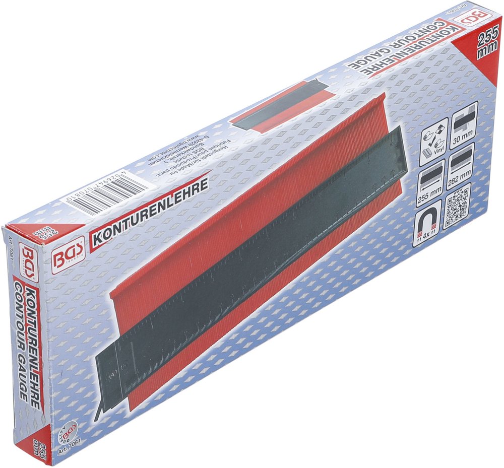 BGS 7081 Konturenlehre zum Abnehmen Übertragen 250mm verriegelbar