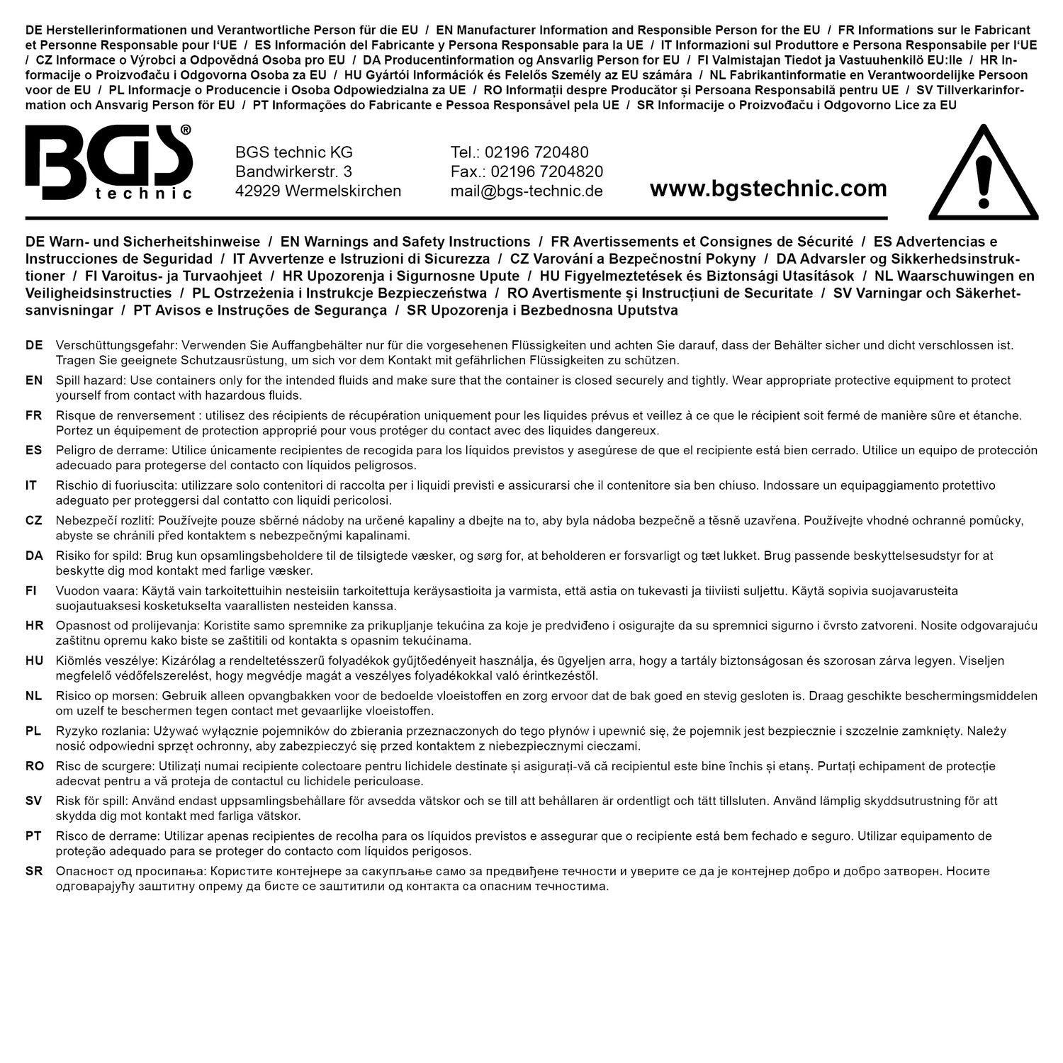 BGS 7082-1 Satz Adapter für Automatikgetriebeöl Wechsel- Reinigungsgerät (Art. 7082)