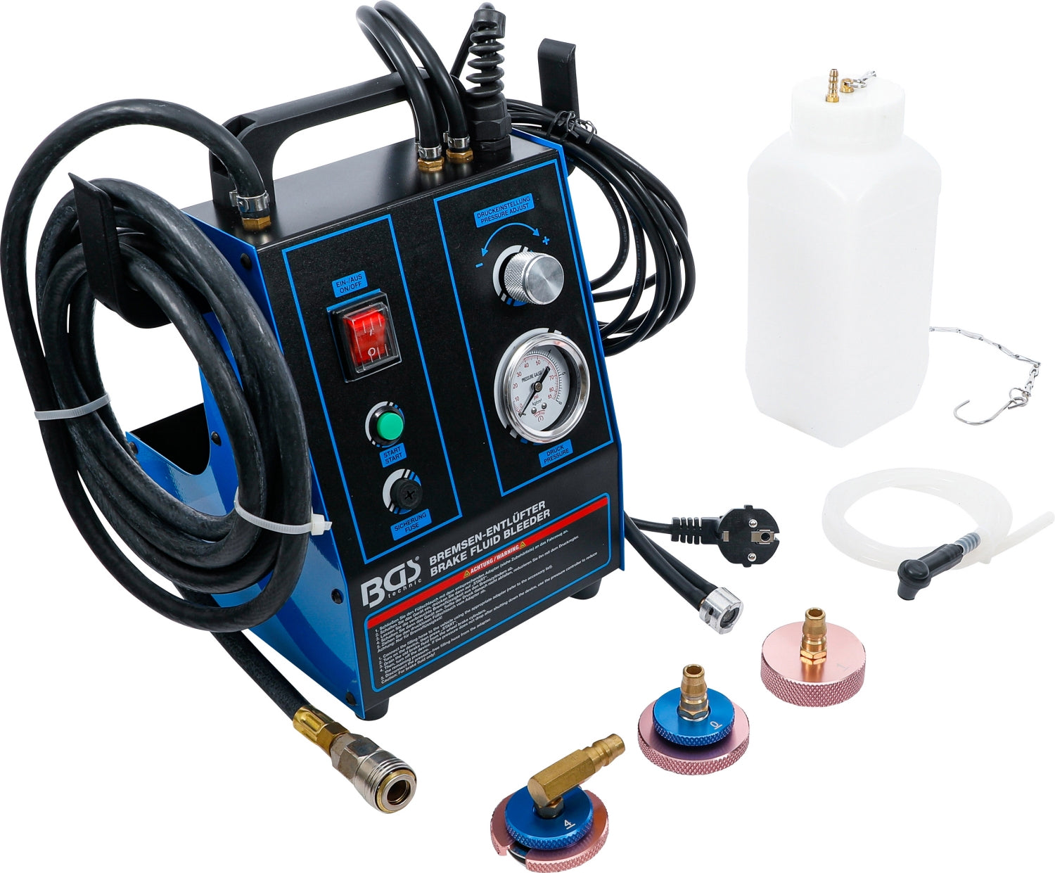 BGS 70909 Satz Werkzeug zum Entlüften und Wechseln der Bremsflüssigkeit an Fahrzeug Brems- und Kupplungssystemen