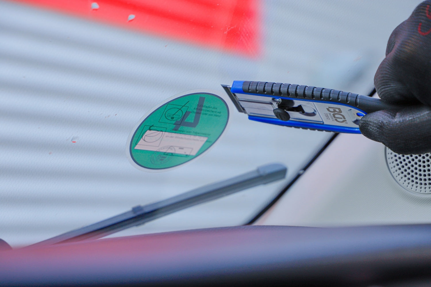 BGS 70912 Plakettenschaber Breite 40mm mit 6 Schaberklingen aus Kunststoff