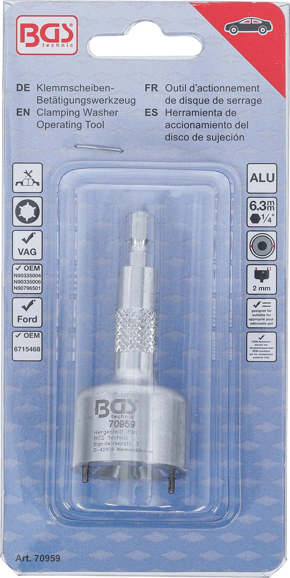 BGS 70959 Klemmscheiben Betätigungswerkzeug für VAG Ford