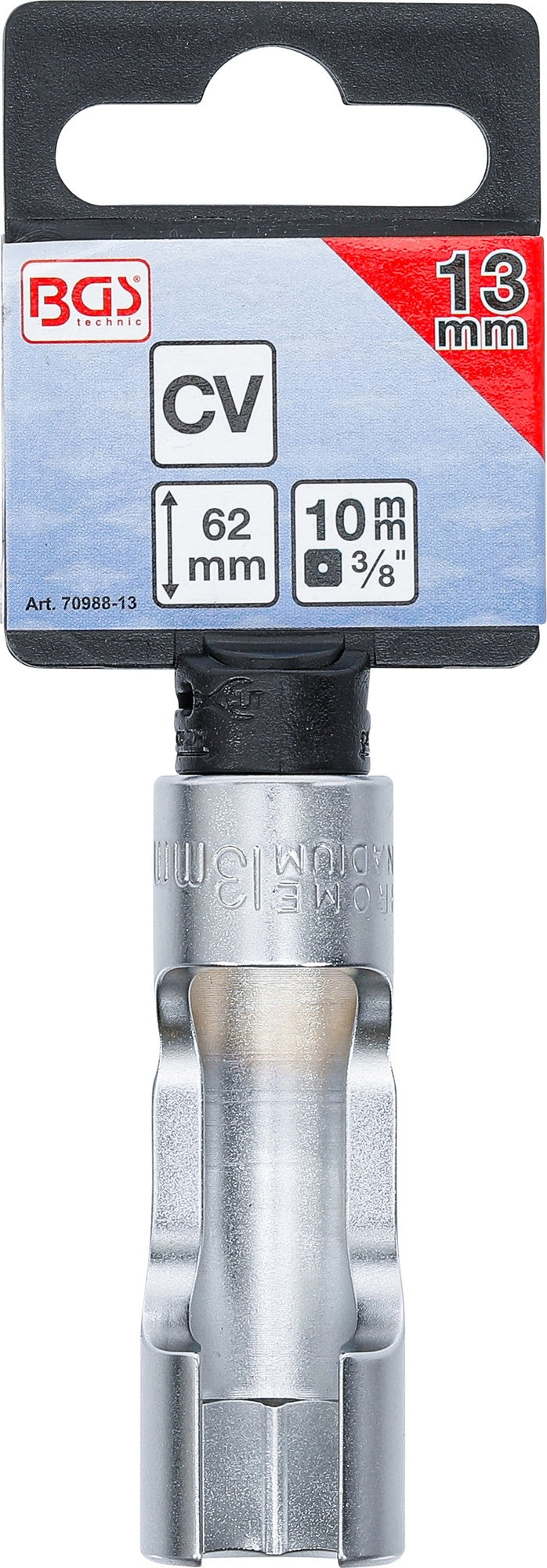 BGS 70988-13 Spezial Steckschlüsseleinsatz geschlitzt Innenvierkant 10mm (3/8") SW 13mm