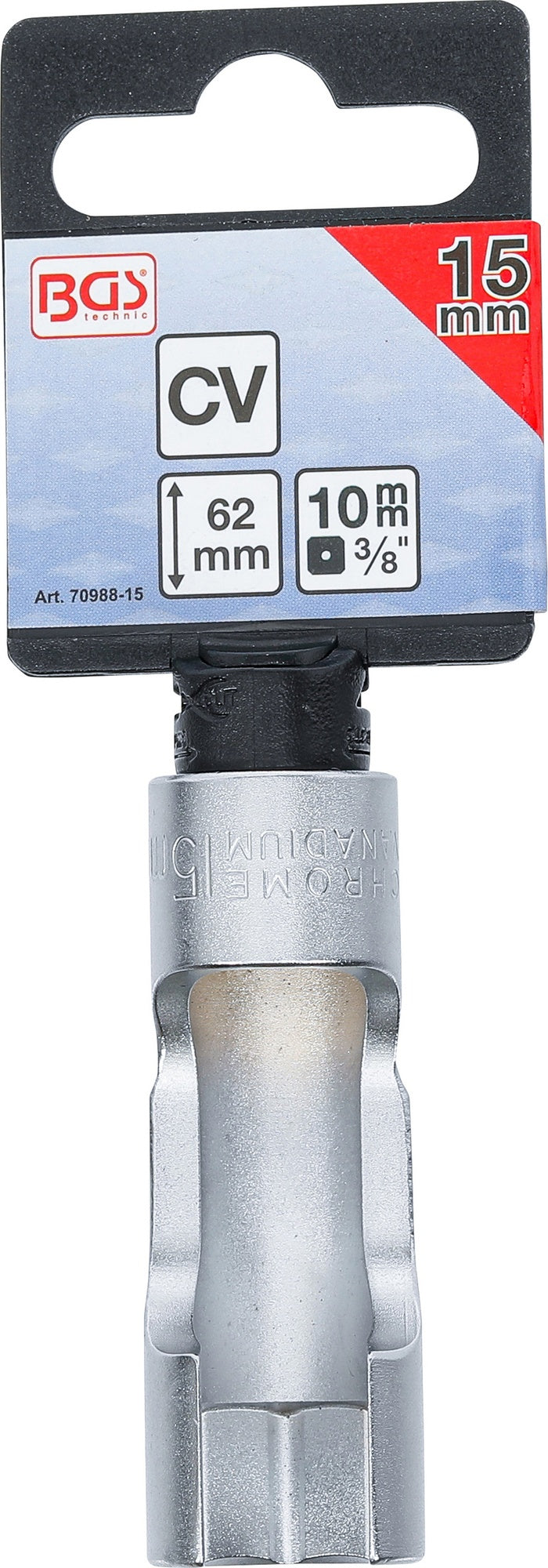 BGS 70988-15 Spezial Steckschlüsseleinsatz geschlitzt Innenvierkant 10mm (3/8") SW 15mm