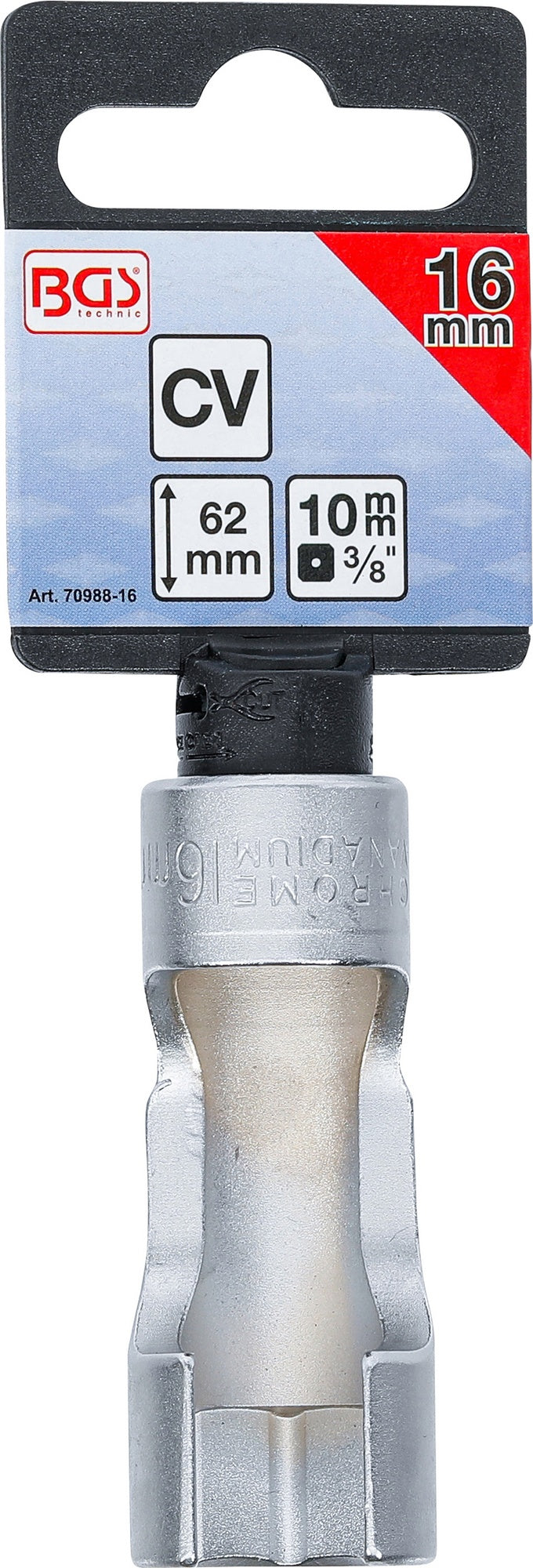 BGS 70988-16 Spezial Steckschlüsseleinsatz geschlitzt Innenvierkant 10mm (3/8") SW 16mm