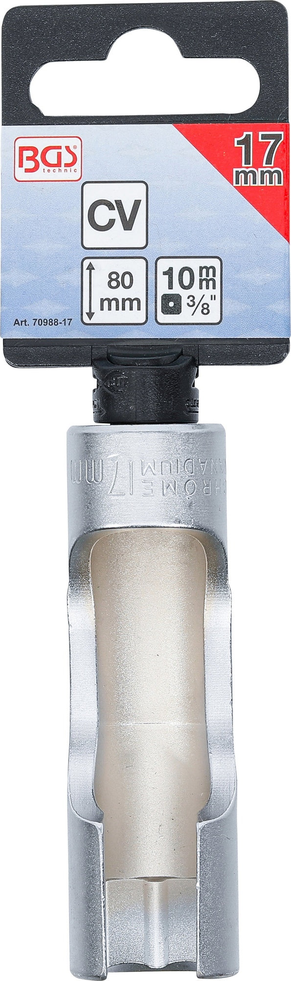 BGS 70988-17 Spezial Steckschlüsseleinsatz geschlitzt Innenvierkant 10mm (3/8") SW 17mm