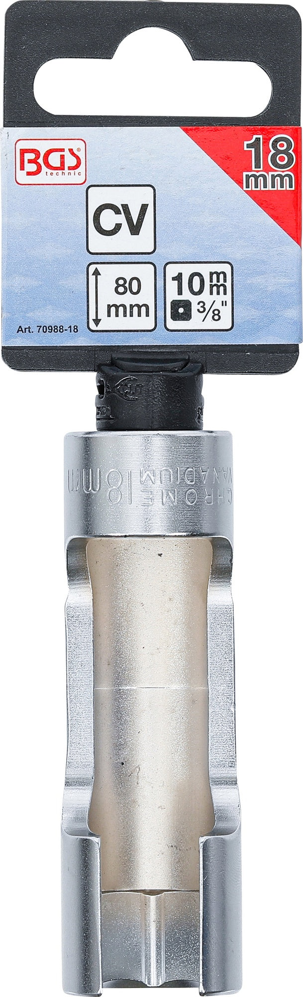 BGS 70988-18 Spezial Steckschlüsseleinsatz geschlitzt Innenvierkant 10mm (3/8") SW 18mm