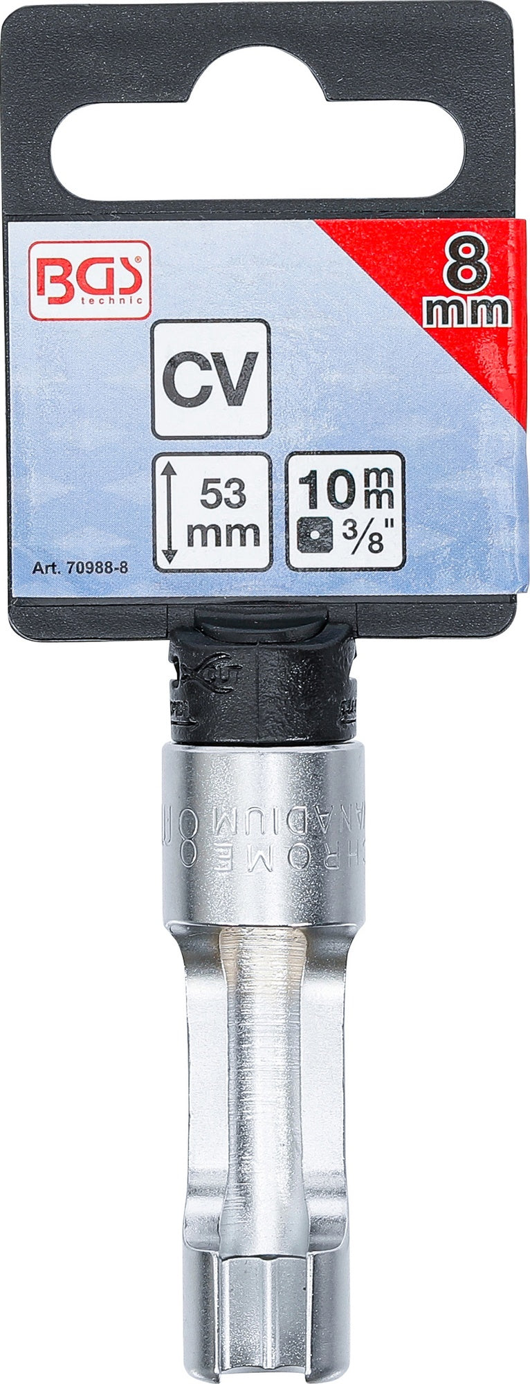 BGS 70988-8 Spezial Steckschlüsseleinsatz geschlitzt Innenvierkant 10mm (3/8") SW 8mm