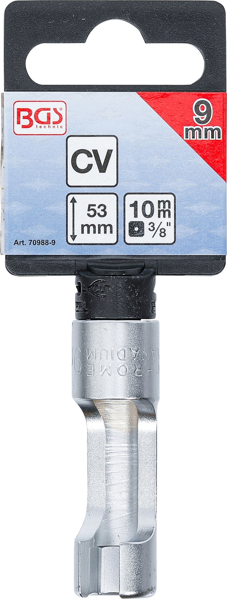 BGS 70988-9 Spezial Steckschlüsseleinsatz geschlitzt Innenvierkant 10mm (3/8") SW 9mm