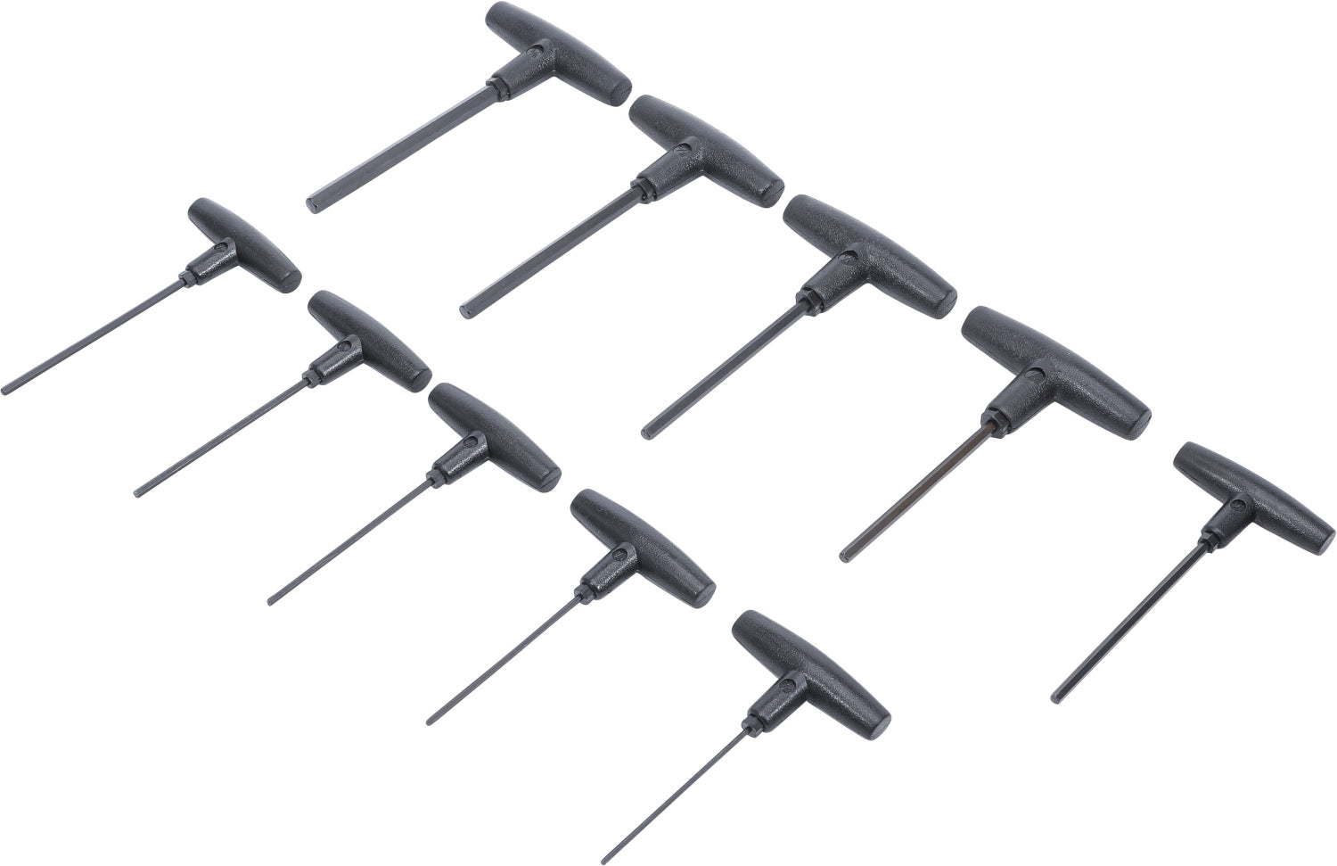 BGS DIY 7099 T-Griff / Stiftschlüssel Schlüsselsatz Innensechskant in ZOLL 10 teilig von 3/32" bis 3/8"