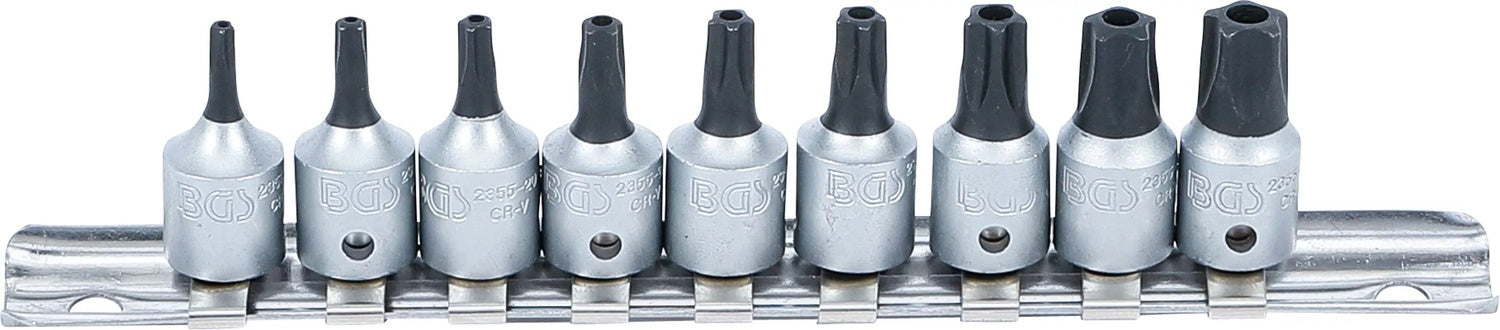 BGS 71020 Satz Biteinsätze Bits TS-Profil (für Torx Plus) TS10-TS50 mit Stirnlochbohrung Antrieb 6,3mm (1/4")