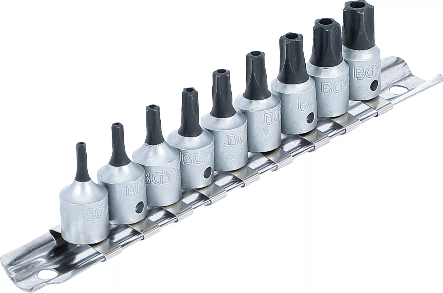 BGS 71020 Satz Biteinsätze Bits TS-Profil (für Torx Plus) TS10-TS50 mit Stirnlochbohrung Antrieb 6,3mm (1/4")