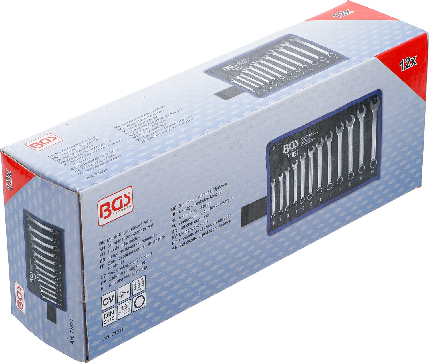 BGS 71021 Satz Ringmaulschlüssel SW 8 - 19mm metrisch kalt geschmiedet