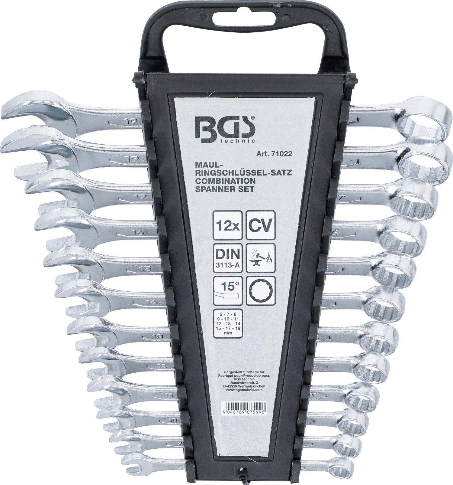 BGS 71022 Satz Ringmaulschlüssel SW 6 - 19mm metrisch warm geschmiedet