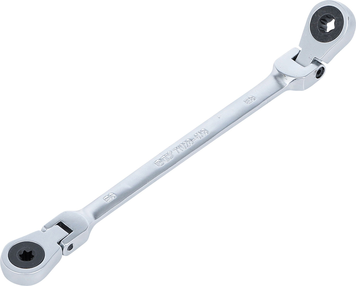BGS 71028-6X8 Doppel Ratschenringschlüssel abwinkelbar mit E-Profil Ringköpfen SW E6 x E8