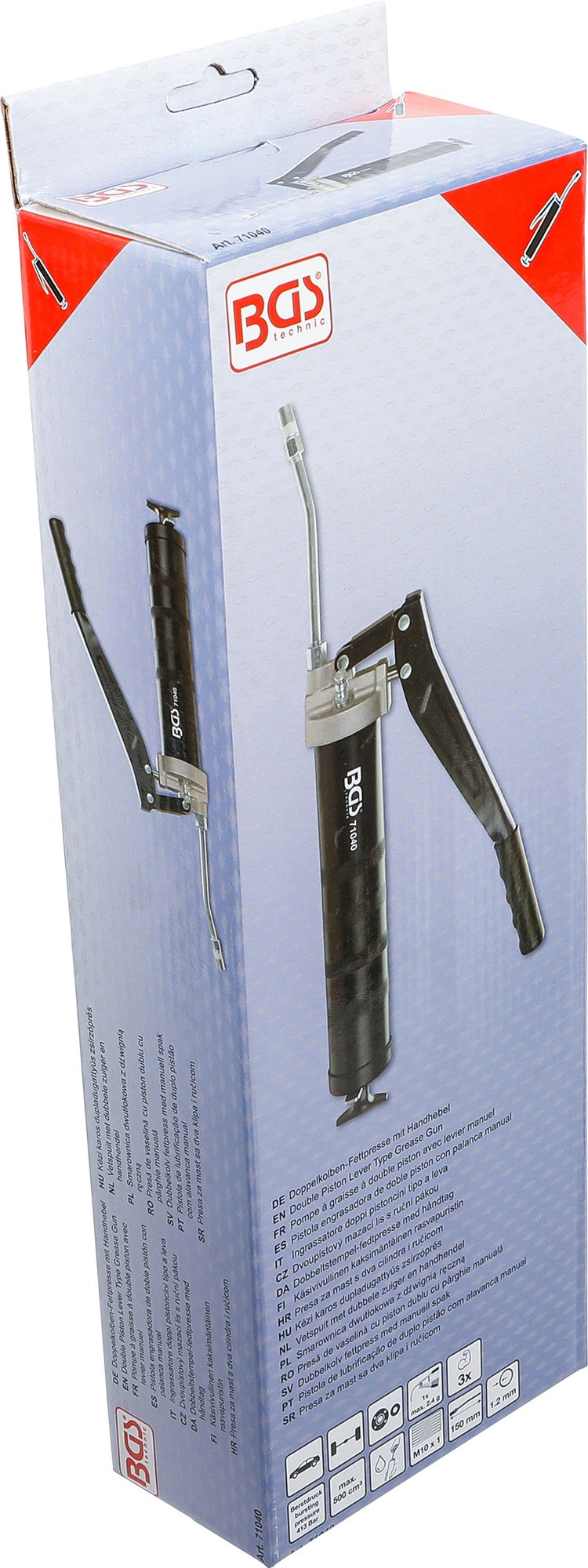 BGS 71040 Doppelkolben Fettpresse Handhebelpresse mit Greifmundstück