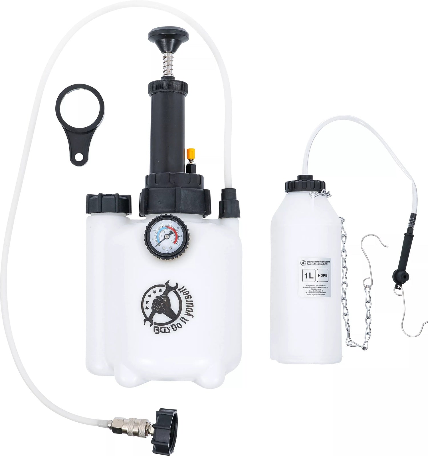 BGS DIY 71049 Satz Werkzeug zum Entlüften von Bremsen Kupplungssysteme Volumen 2,5l