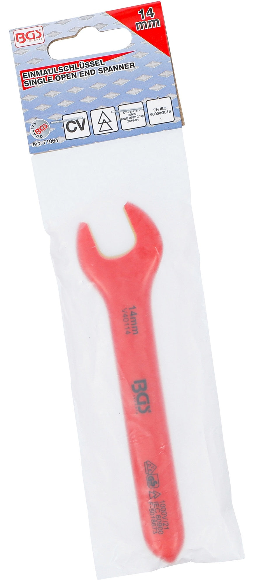 BGS 71064 VDE Einmaulschlüssel SW 14mm Hochvoltwerkzeug