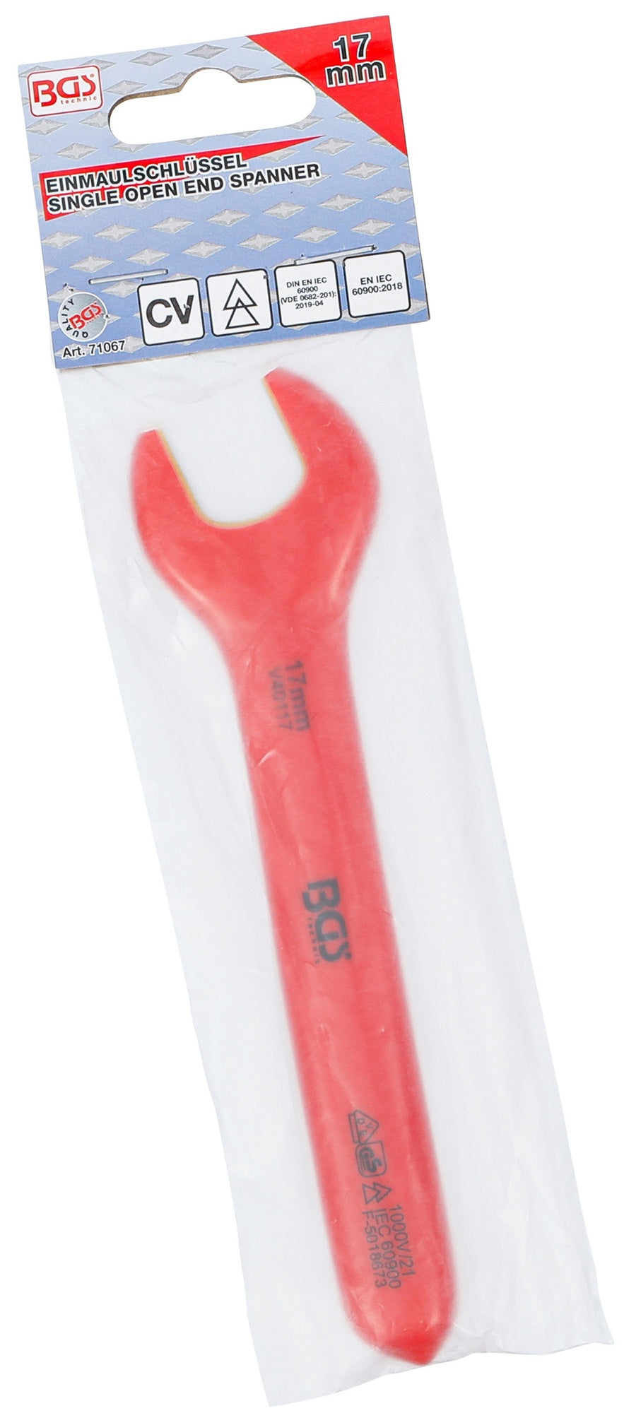 BGS 71067 VDE Einmaulschlüssel SW 17mm Hochvoltwerkzeug