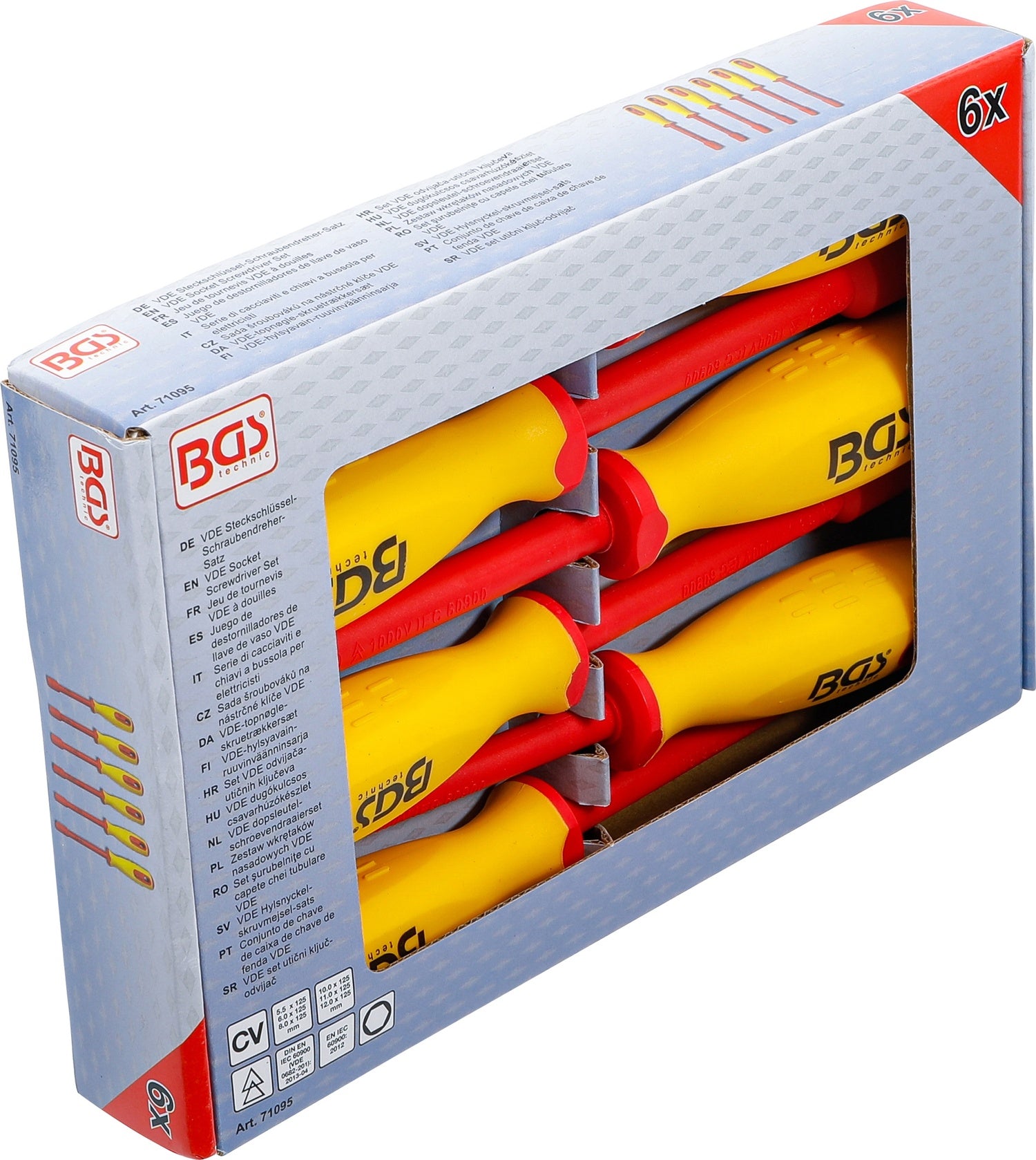 BGS 71095 Satz VDE Steckschlüssel-Schraubendreher Sechskant SW 5,5 - 12mm