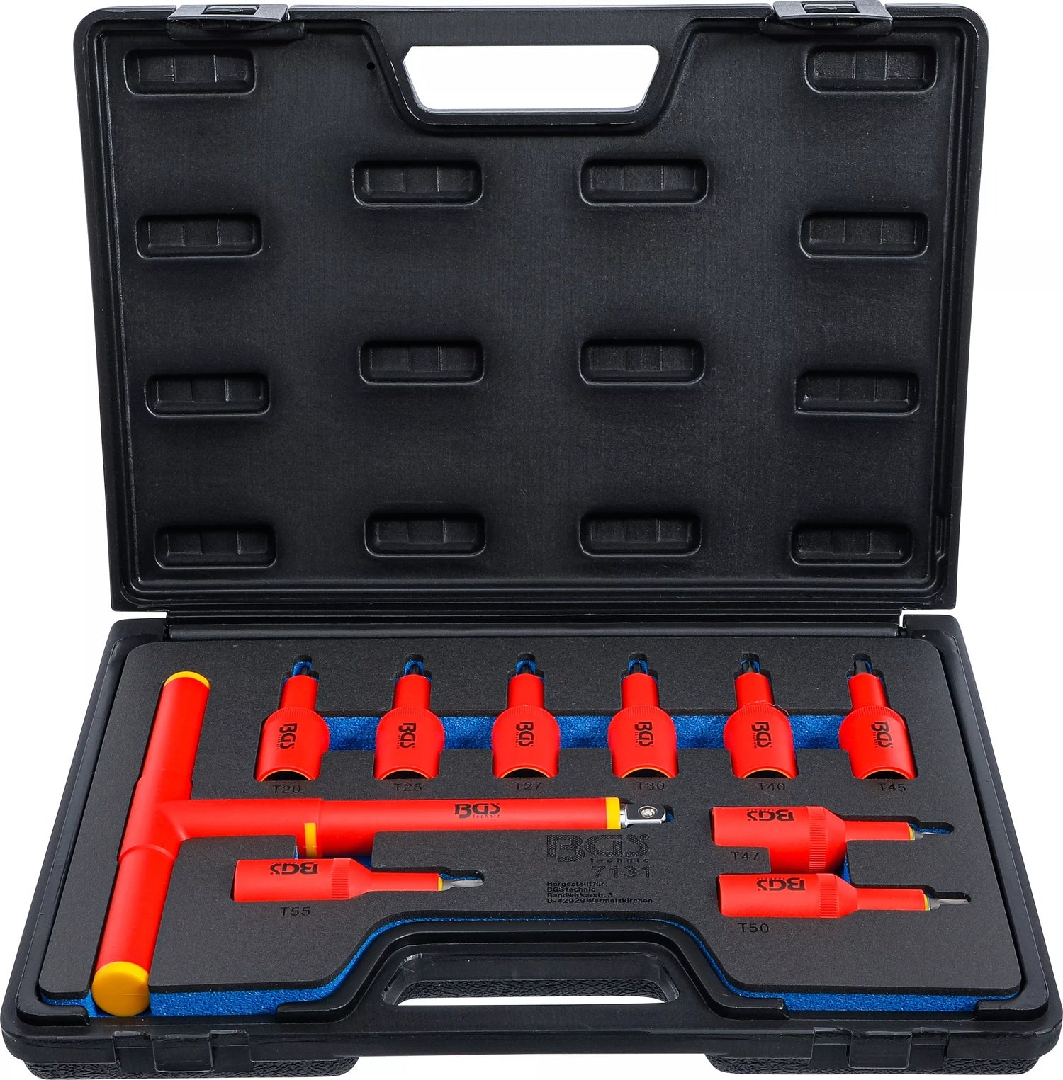 BGS 7131 VDE Biteinsätze T-Profil (für Torx) T20 - T55 Antrieb Innenvierkant 12,5mm (1/2")