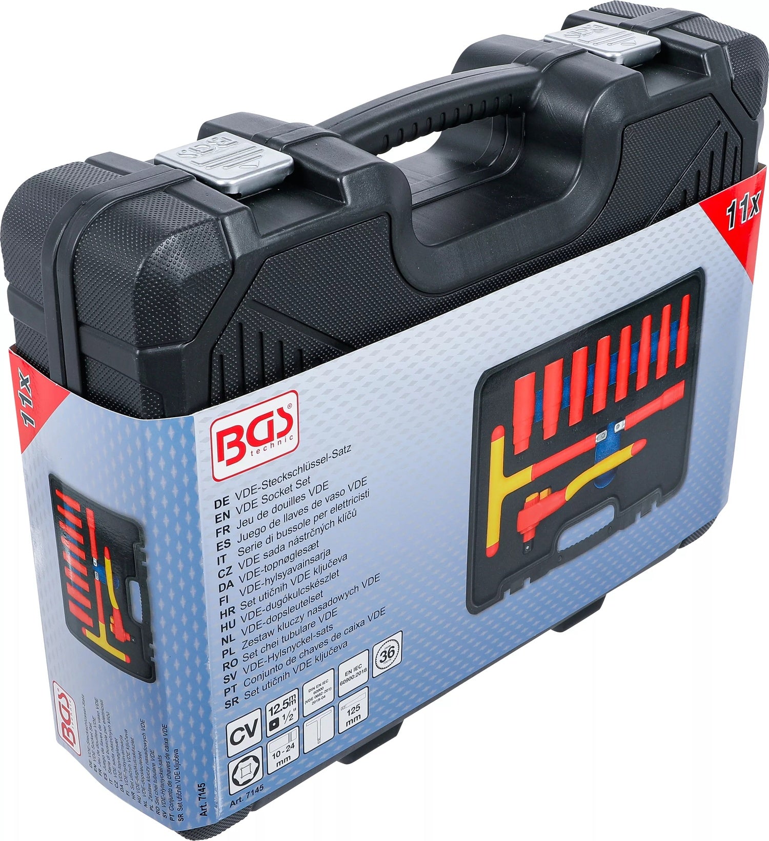 BGS 7145 Satz Steckschlüssel VDE Antrieb 12,5mm (1/2") SW 10 - 24mm 11 teilig