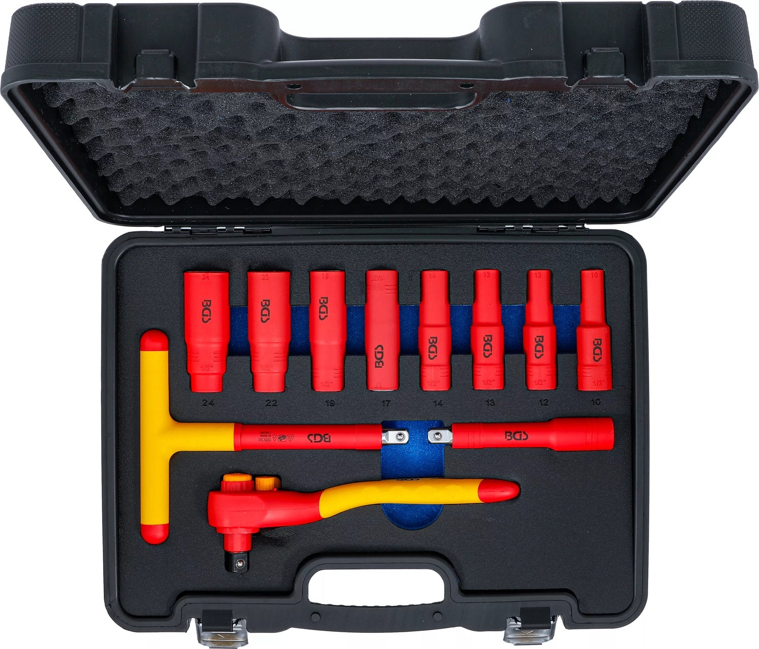 BGS 7145 Satz Steckschlüssel VDE Antrieb 12,5mm (1/2") SW 10 - 24mm 11 teilig