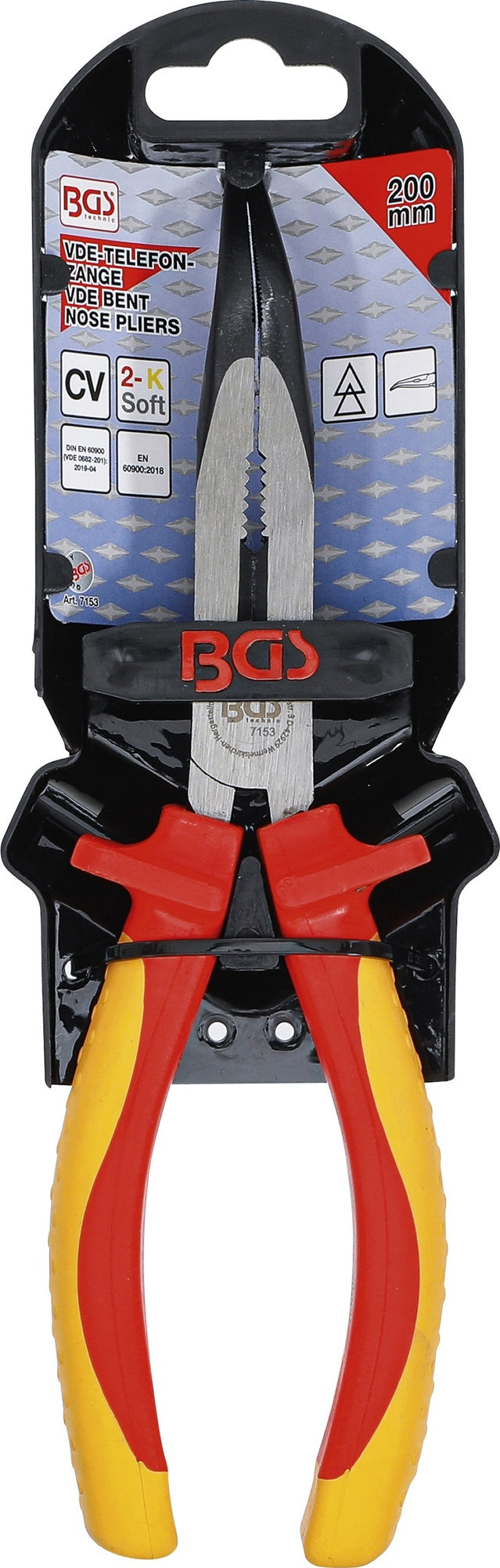 BGS 7153 VDE Telefonzange abgewinkelt Länge 200mm