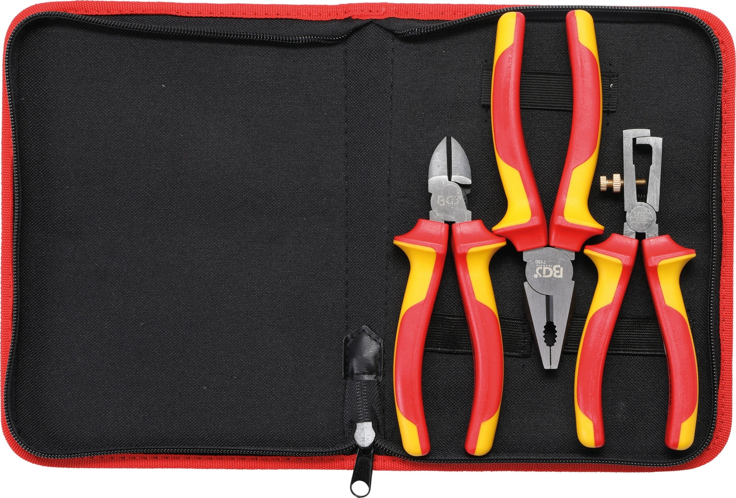 BGS 7158 Satz VDE Zangen Kombizange Abisolierzange Seitenschneider für Elektriker 3 teilig