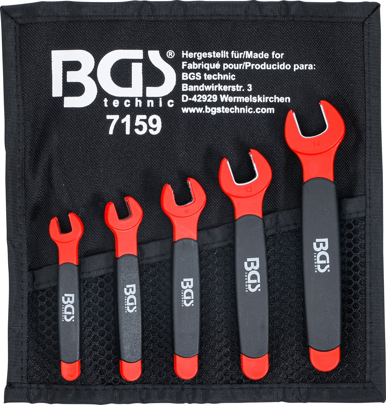 BGS 7159 Satz VDE Einmaulschlüssel SW 7 - 14mm 5 teilig