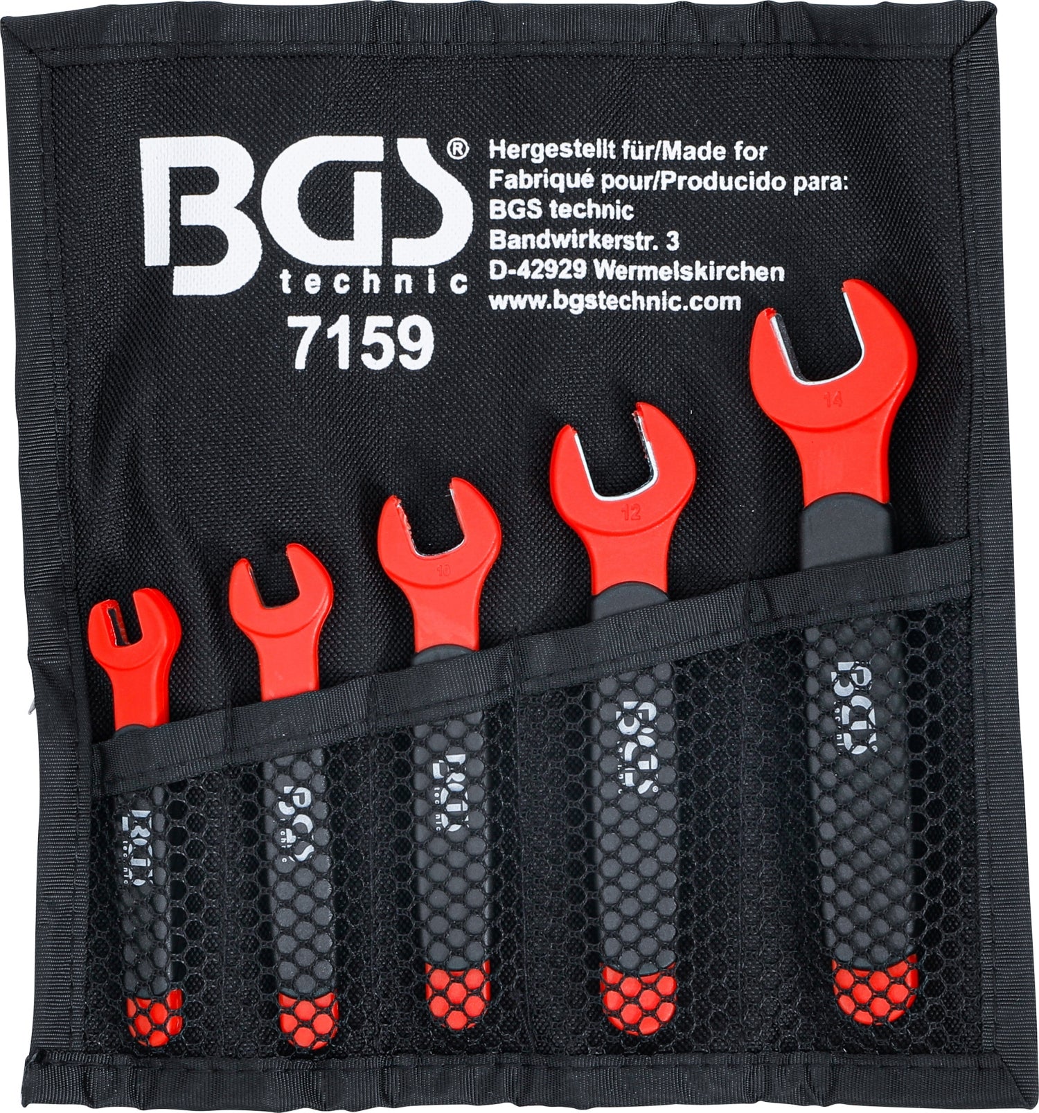 BGS 7159 Satz VDE Einmaulschlüssel SW 7 - 14mm 5 teilig