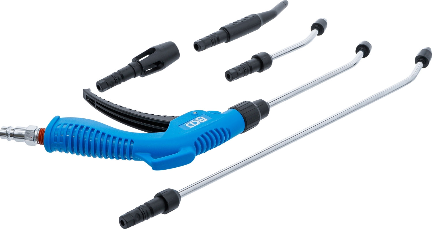 BGS 7177 Satz Druckluft Ausblaspistole mit 5 Aufsätzen