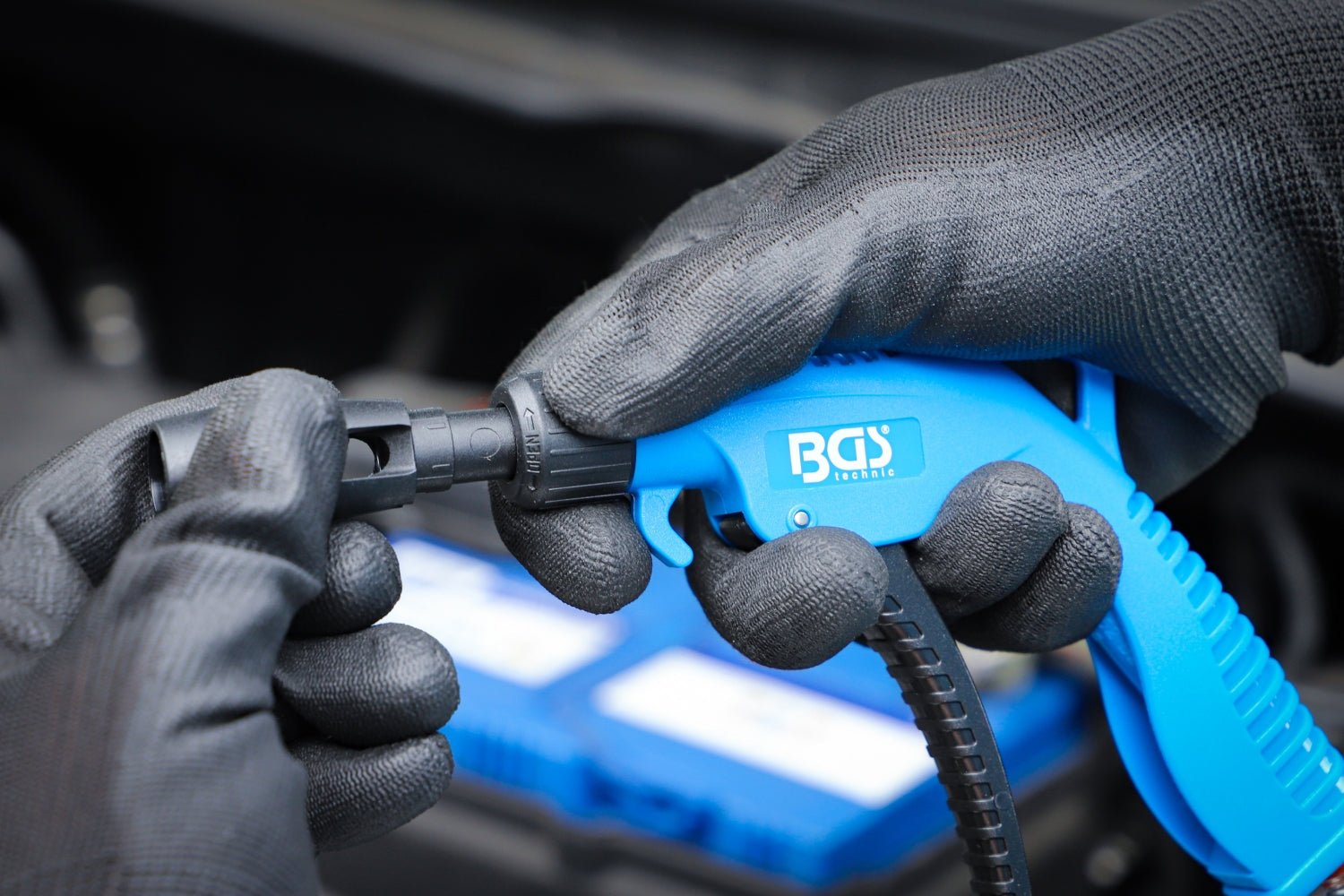 BGS 7177 Satz Druckluft Ausblaspistole mit 5 Aufsätzen