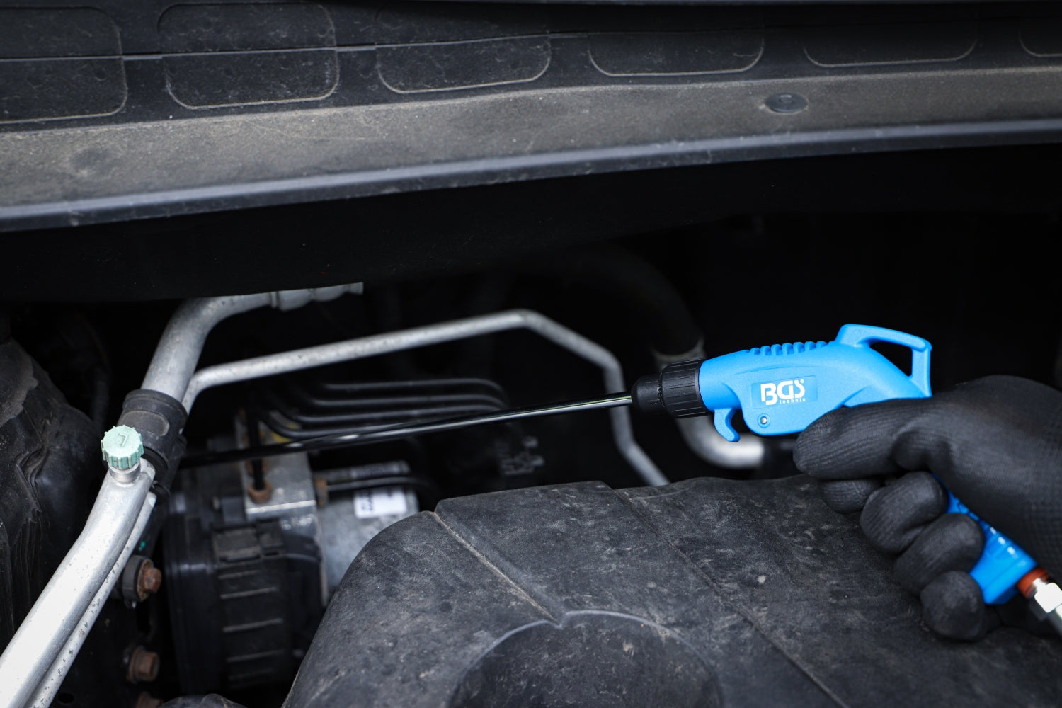 BGS 7177 Satz Druckluft Ausblaspistole mit 5 Aufsätzen