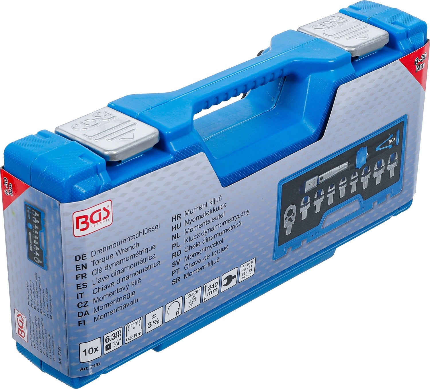 BGS 7192 Satz Drehmomentschlüssel für Einsteckwerkzeuge 9 x 12mm 6 - 30 Nm 10 teilig