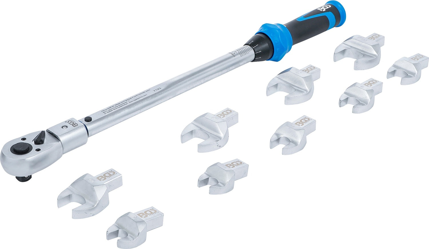 BGS 7193 Satz Drehmomentschlüssel für Einsteckwerkzeuge 14x 18mm 40 - 210 Nm 11 teilig