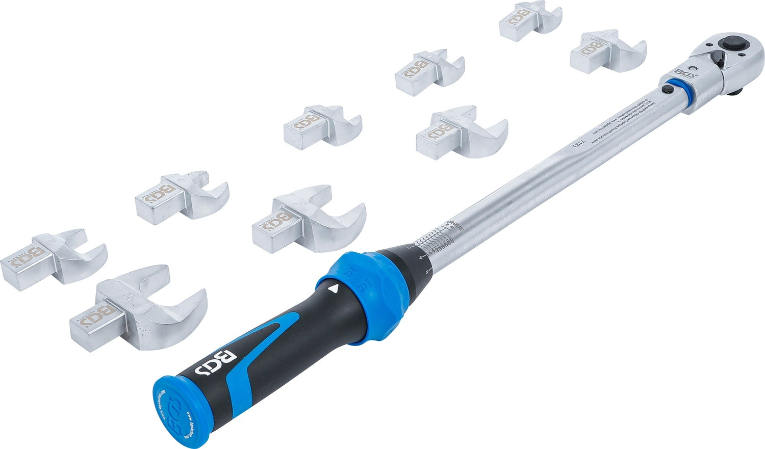 BGS 7193 Satz Drehmomentschlüssel für Einsteckwerkzeuge 14x 18mm 40 - 210 Nm 11 teilig