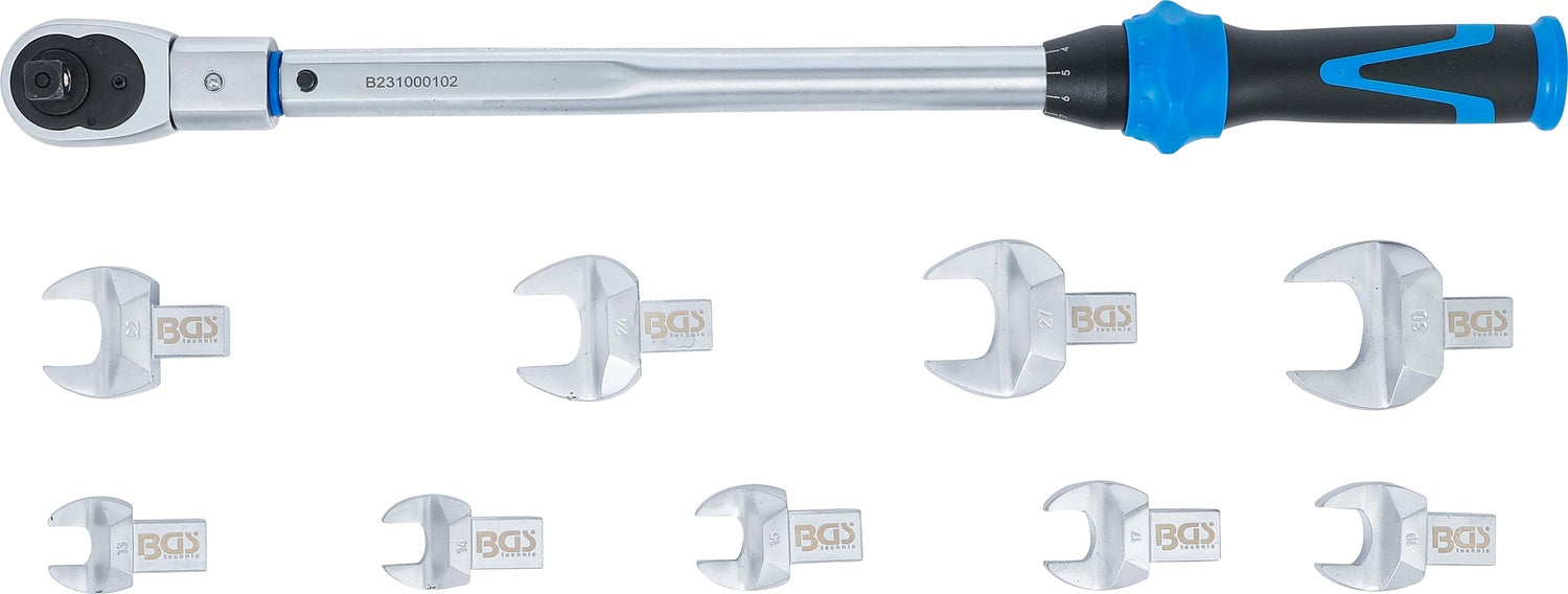 BGS 7193 Satz Drehmomentschlüssel für Einsteckwerkzeuge 14x 18mm 40 - 210 Nm 11 teilig