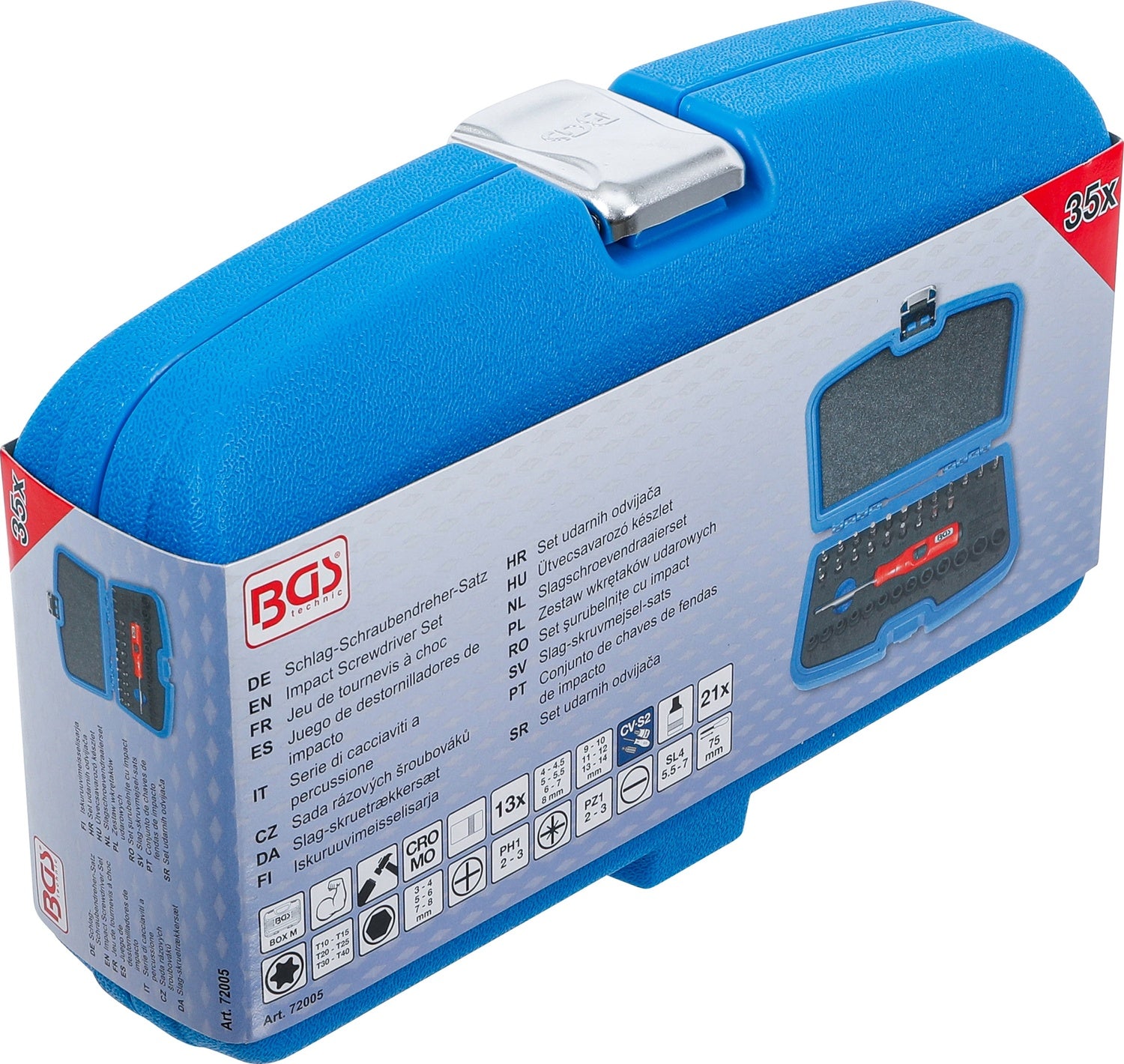 BGS 72005 Satz Schlagschraubendreher Abtrieb Außenvierkant 6,3mm (1/4") 36 teilig