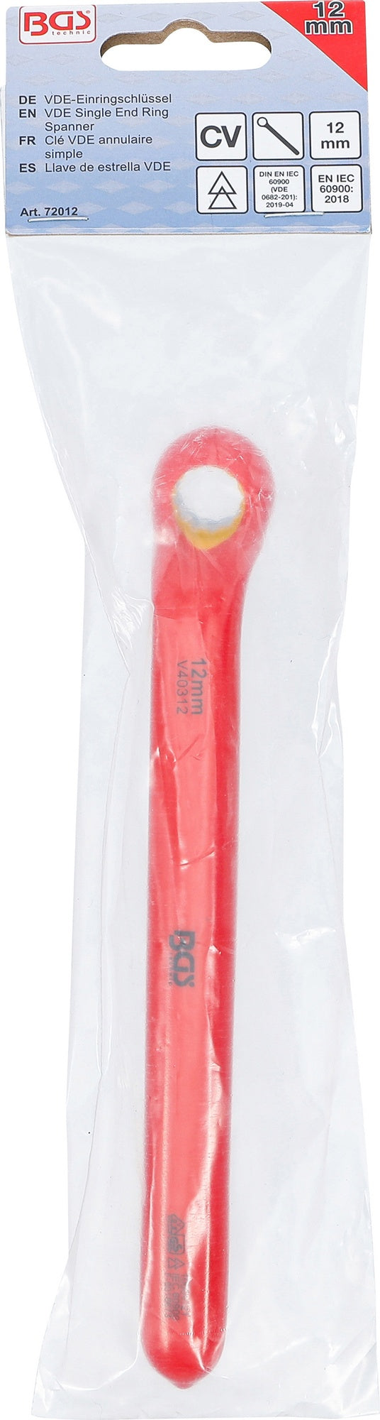 BGS 72012 VDE Einringschlüssel tief gekröpft SW 12mm Hochvoltwerkzeug