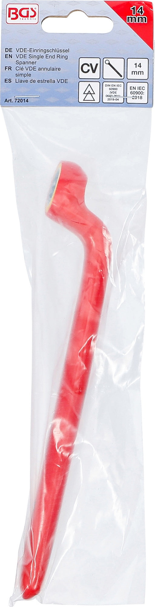 BGS 72014 VDE Einringschlüssel tief gekröpft SW 14mm Hochvoltwerkzeug