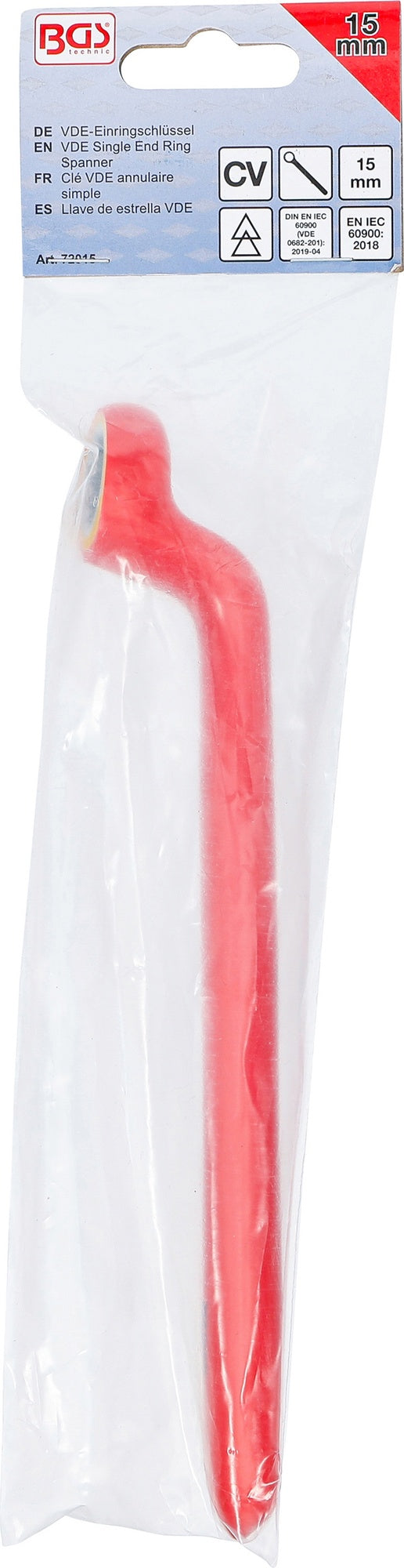 BGS 72015 VDE Einringschlüssel tief gekröpft SW 15mm Hochvoltwerkzeug
