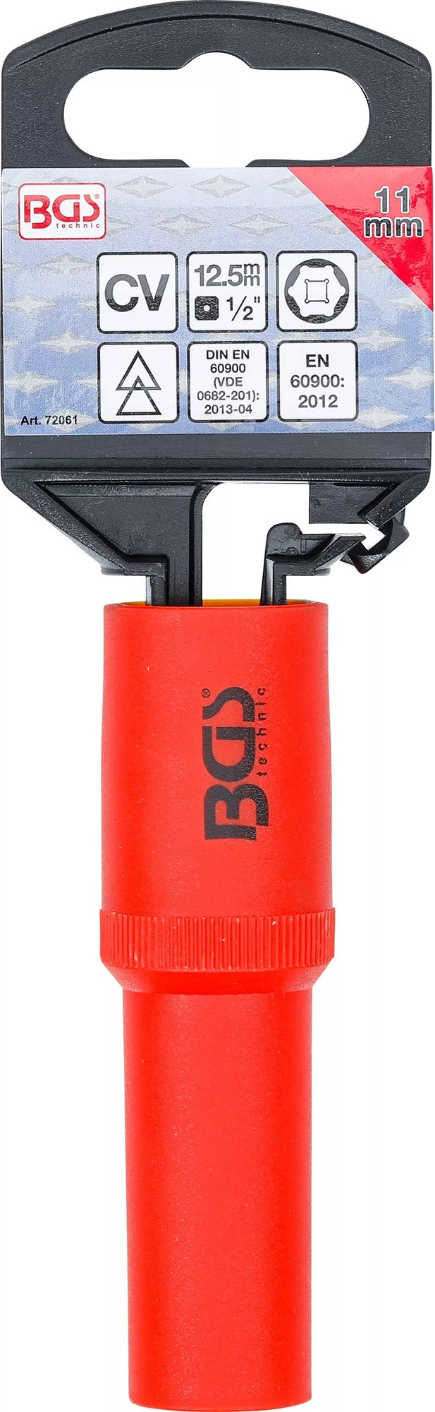 BGS 72061 VDE Steckschlüssel Einsatz Sechskant SW 11mm Antrieb 12,5mm (1/2")