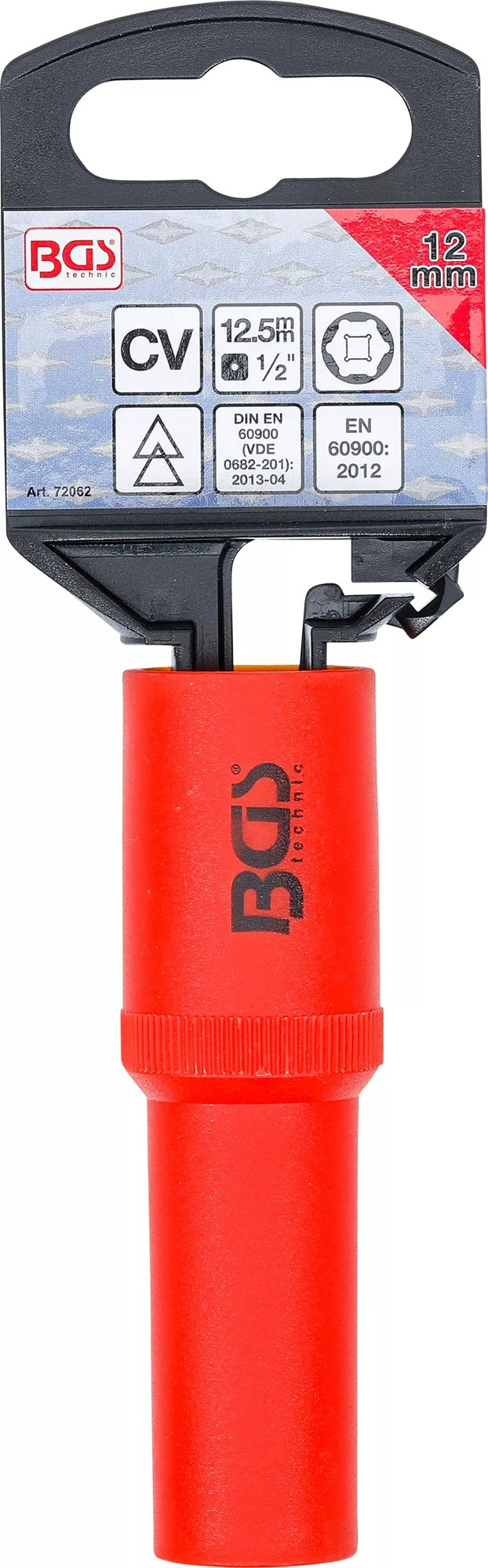 BGS 72062 VDE Steckschlüssel Einsatz Sechskant SW 12mm Antrieb 12,5mm (1/2")