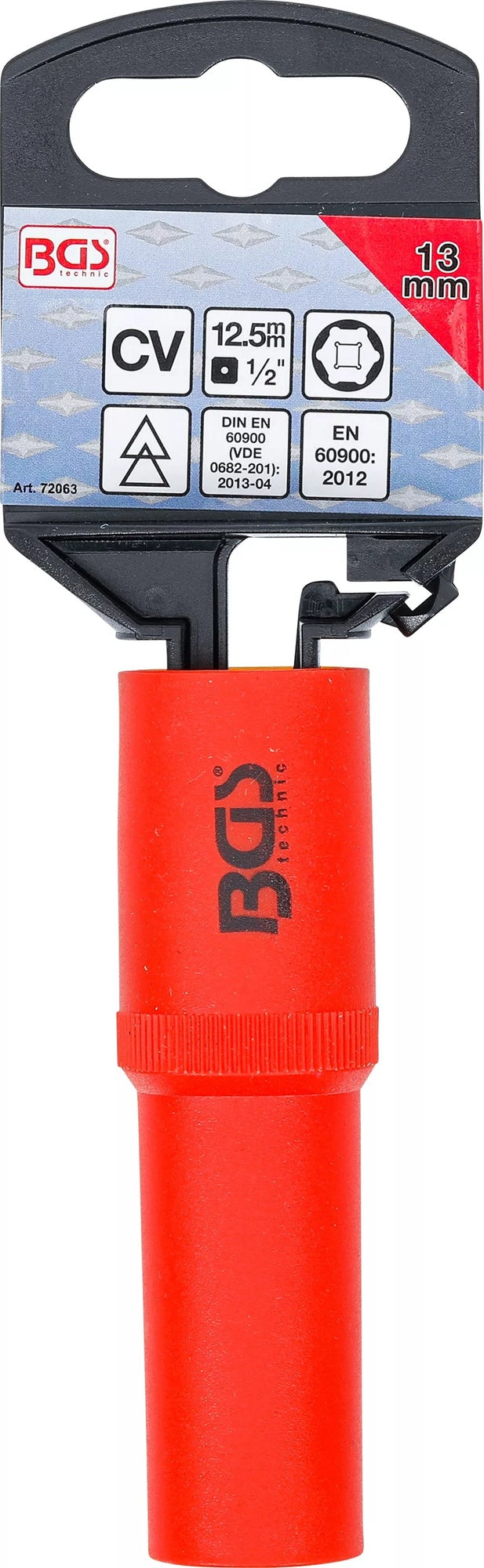 BGS 72063 VDE Steckschlüssel Einsatz Sechskant SW 13mm Antrieb 12,5mm (1/2")